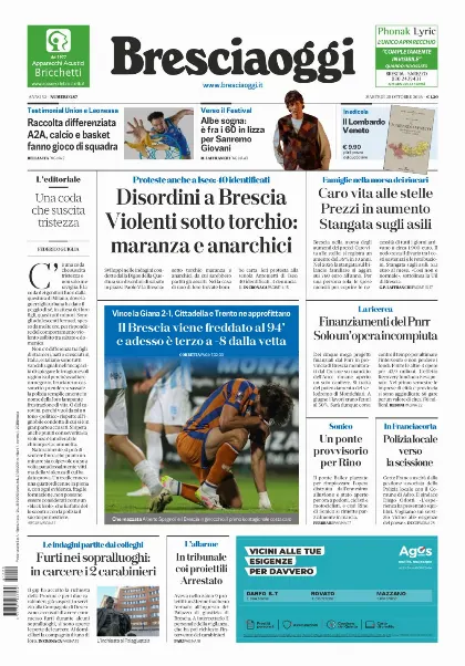 Prima pagina Bresciaoggi
