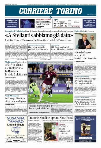 Prima pagina Corriere della Sera | Torino