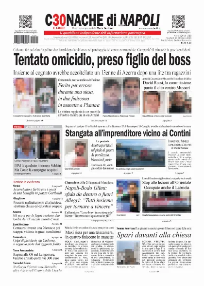 Prima pagina Cronache di Napoli