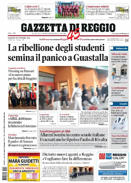 Prima pagina Gazzetta di Reggio