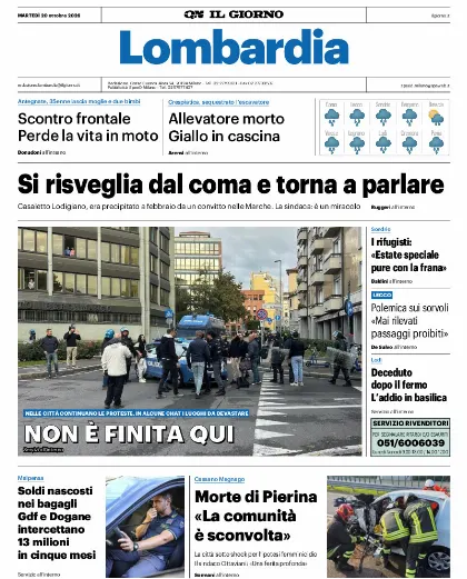 Prima pagina Il Giorno