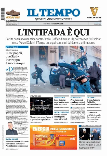 Prima pagina Il Tempo