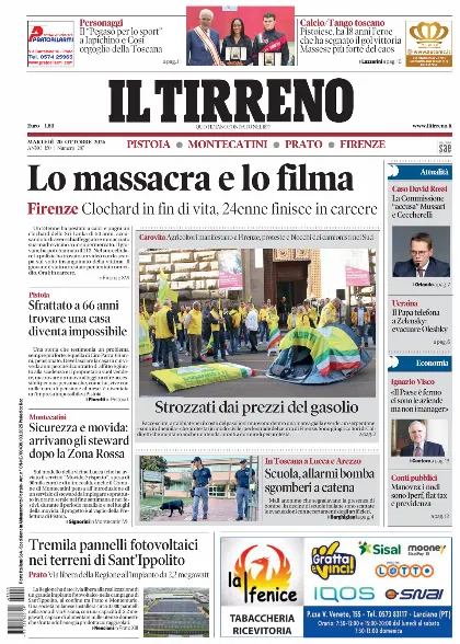 Prima pagina Il Tirreno