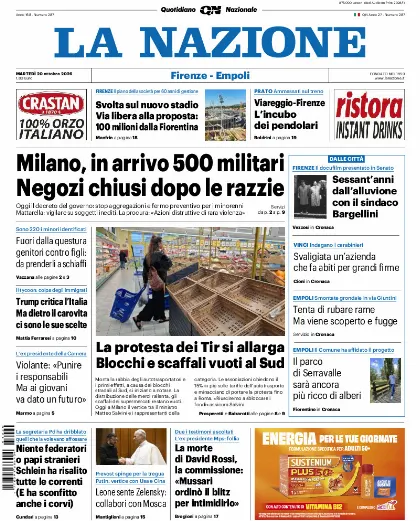 Prima pagina La Nazione