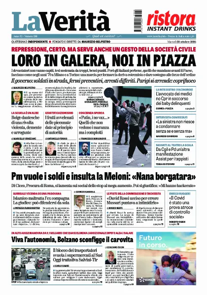 Prima pagina La Verita
