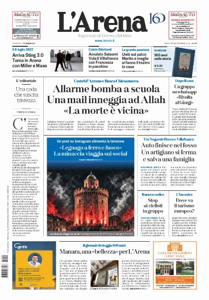 Prima pagina L'Arena