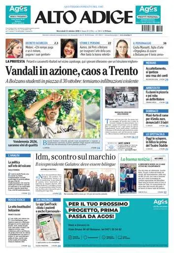 Prima pagina Alto Adige
