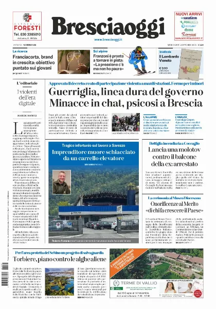Prima pagina Bresciaoggi