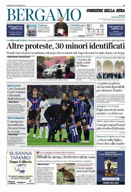 Prima pagina Corriere della Sera | Bergamo