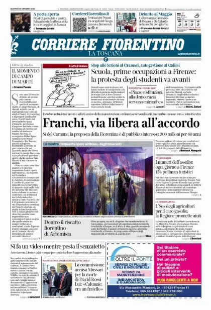 Prima pagina Corriere Fiorentino