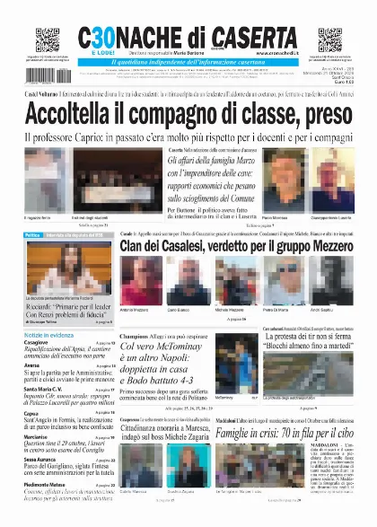 Prima pagina Cronache di Caserta