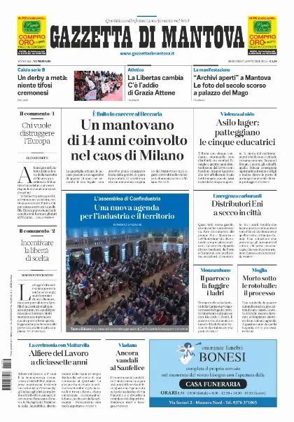 Prima pagina Gazzetta di Mantova