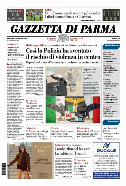 Prima pagina Gazzetta di Parma