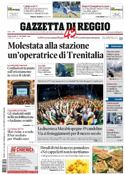 Prima pagina Gazzetta di Reggio