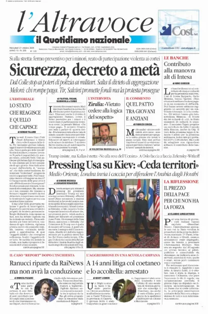 Prima pagina Il Quotidiano del Sud | L'Altravoce