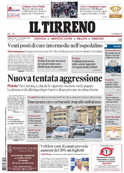 Prima pagina Il Tirreno