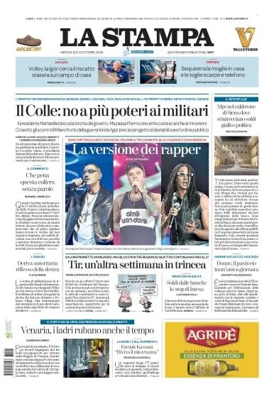 Prima pagina La Stampa | Novara