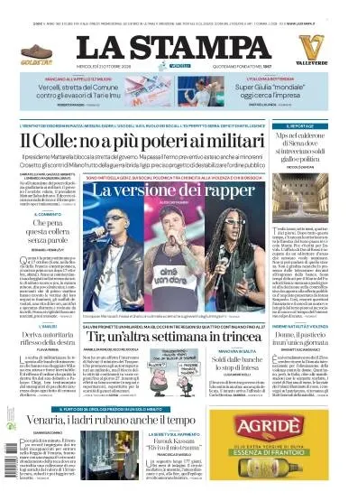 Prima pagina La Stampa | Vercelli