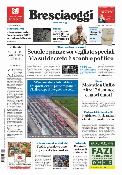 Prima pagina Bresciaoggi