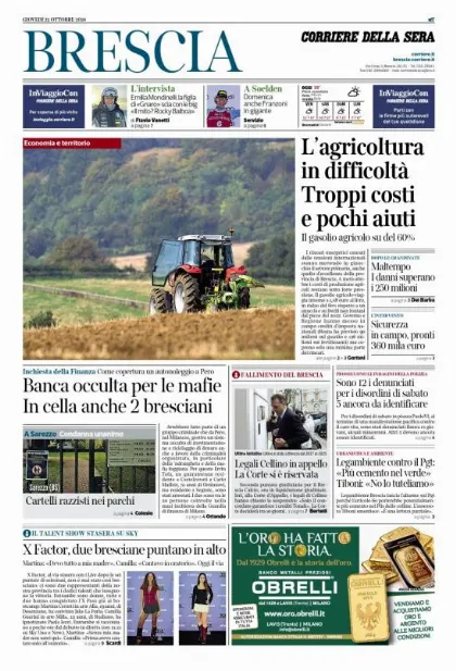 Prima pagina Corriere della Sera | Brescia