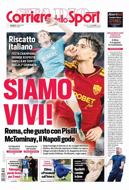 Prima pagina Corriere dello Sport - Stadio