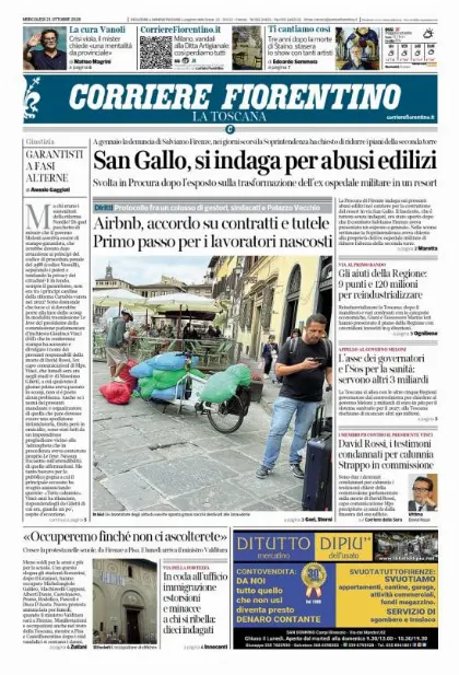 Prima pagina Corriere Fiorentino