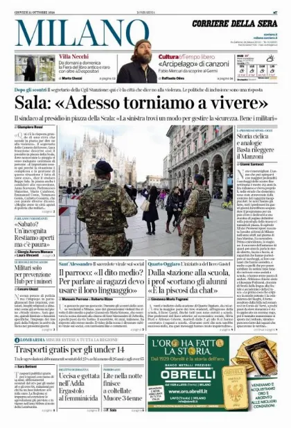 Prima pagina Corriere della Sera | Milano