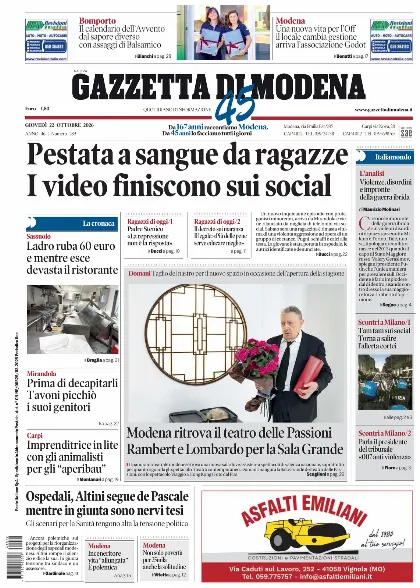 Prima pagina Gazzetta di Modena