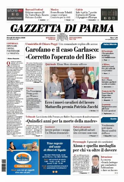 Prima pagina Gazzetta di Parma