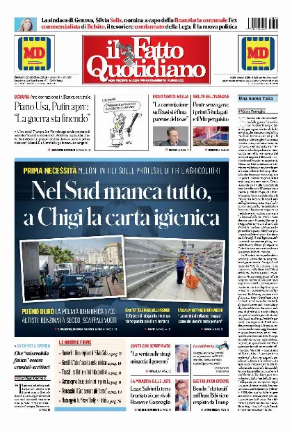 Prima pagina Il Fatto Quotidiano