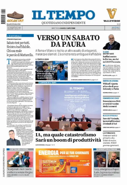 Prima pagina Il Tempo