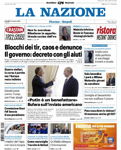 Prima pagina La Nazione
