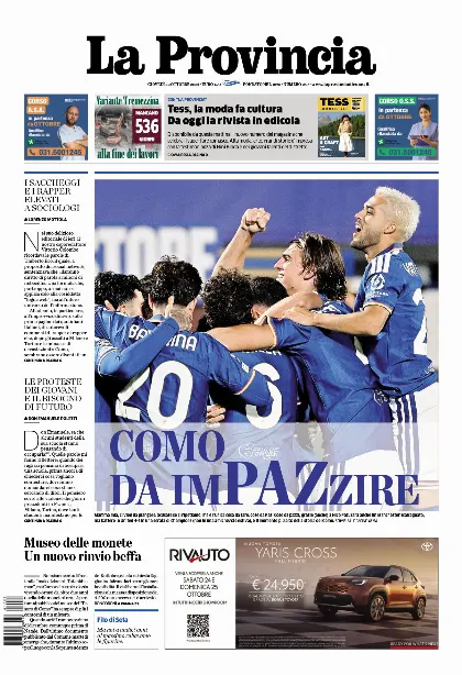Prima pagina La Provincia