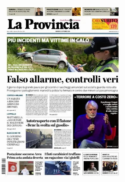 Prima pagina La Provincia
