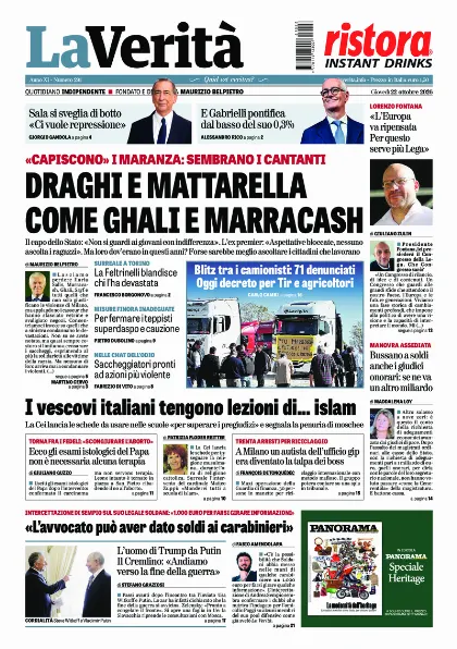 Prima pagina La Verita