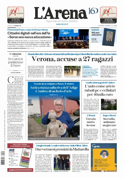 Prima pagina L'Arena