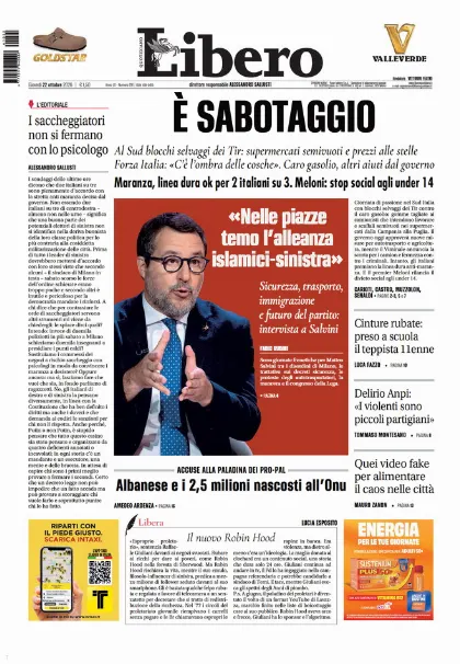 Prima pagina Libero