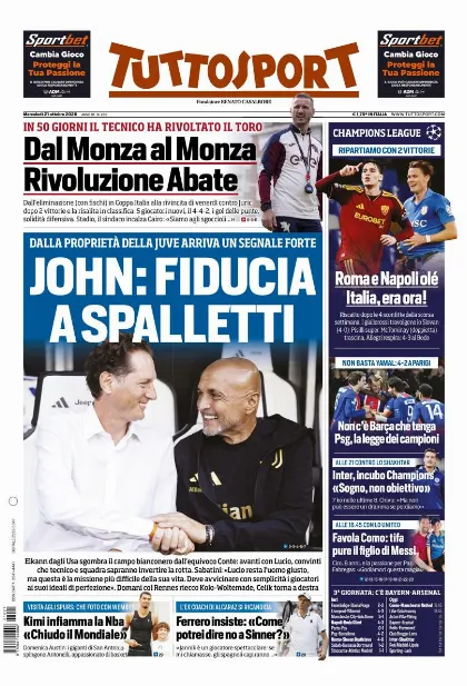Prima pagina Tuttosport