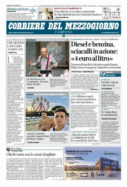Prima pagina Corriere del Mezzogiorno | Campania