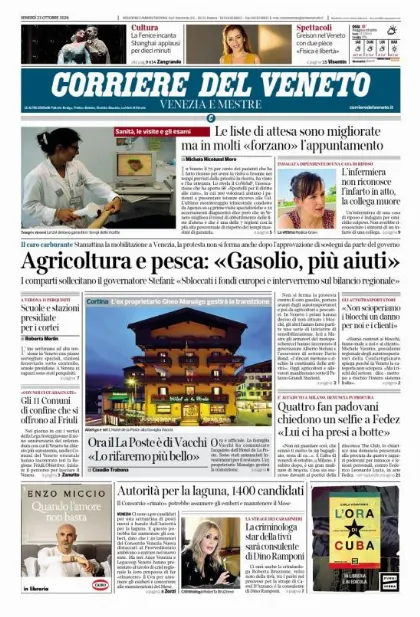 Prima pagina Corriere del Veneto | Venezia e Mestre