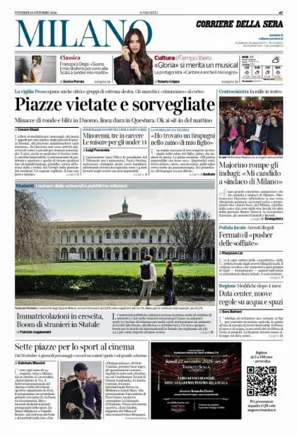 Prima pagina Corriere della Sera | Milano