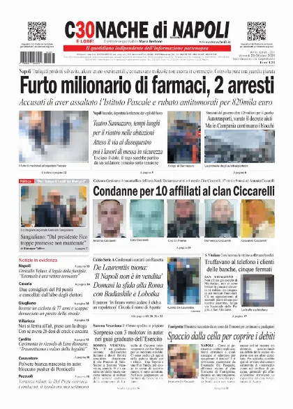 Prima pagina Cronache di Napoli