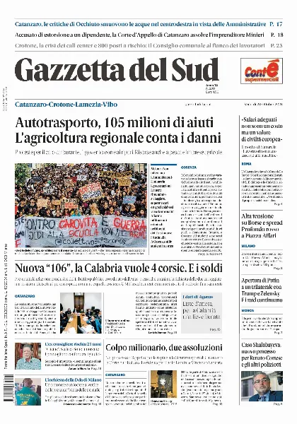Prima pagina Gazzetta del Sud | Catanzaro