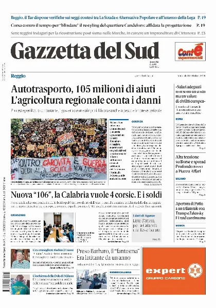 Prima pagina Gazzetta del Sud | Reggio Calabria