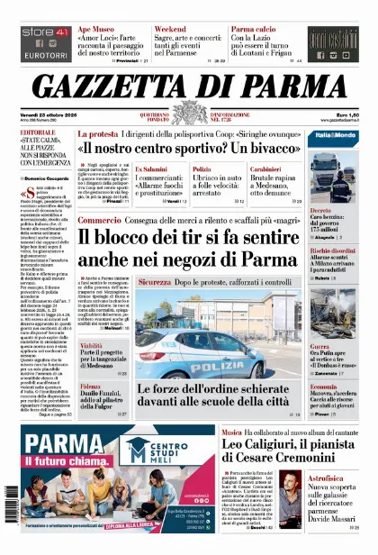 Prima pagina Gazzetta di Parma