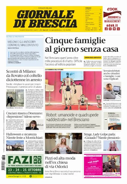 Prima pagina Giornale di Brescia
