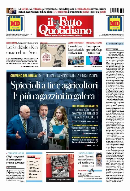 Prima pagina Il Fatto Quotidiano