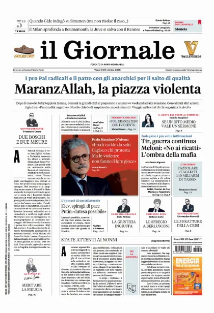 Prima pagina il Giornale