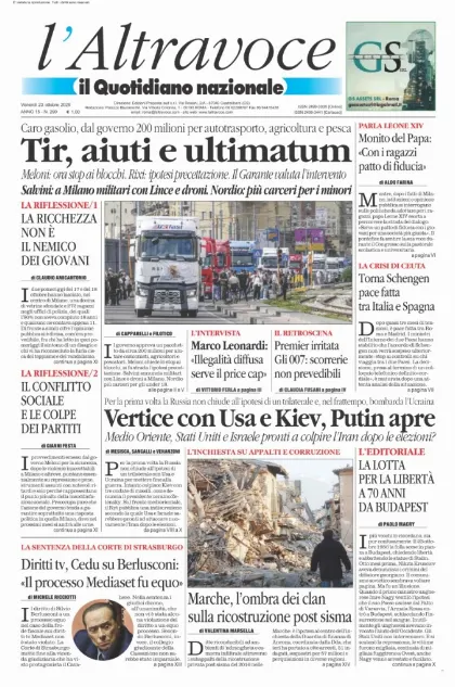 Prima pagina Il Quotidiano del Sud | L'Altravoce