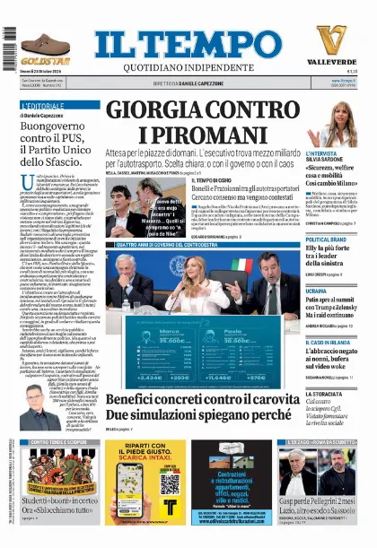 Prima pagina Il Tempo